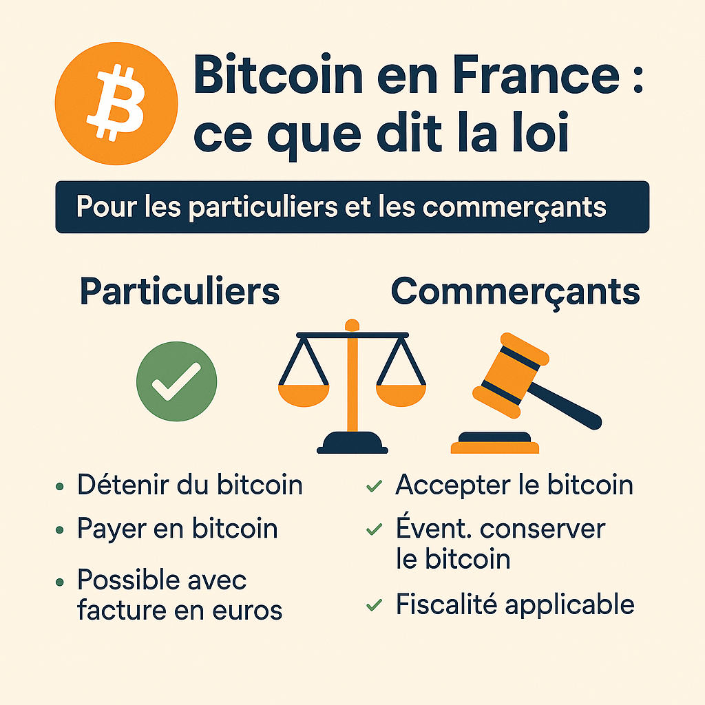 💼 Bitcoin en France : ce que dit la loi pour les particuliers et les commerçants
